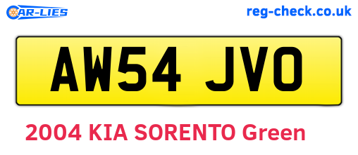 AW54JVO are the vehicle registration plates.