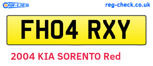 FH04RXY are the vehicle registration plates.