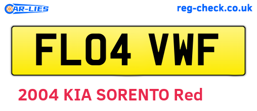 FL04VWF are the vehicle registration plates.