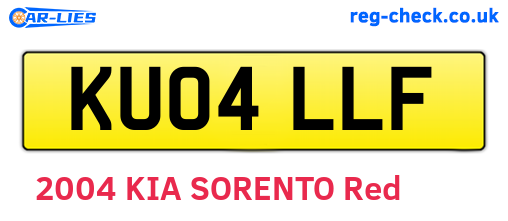 KU04LLF are the vehicle registration plates.