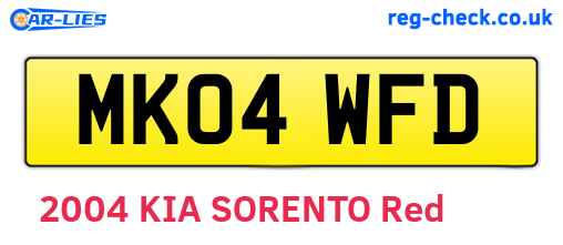 MK04WFD are the vehicle registration plates.