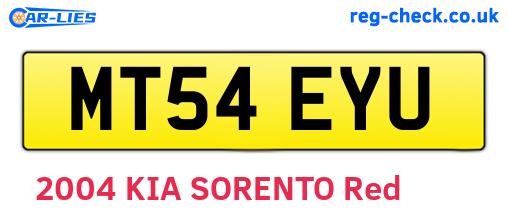 MT54EYU are the vehicle registration plates.