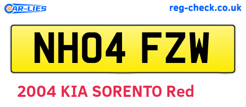 NH04FZW are the vehicle registration plates.