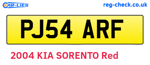 PJ54ARF are the vehicle registration plates.