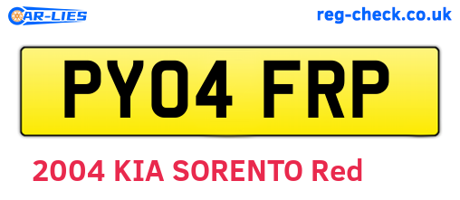PY04FRP are the vehicle registration plates.