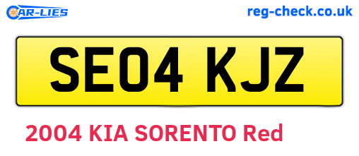 SE04KJZ are the vehicle registration plates.