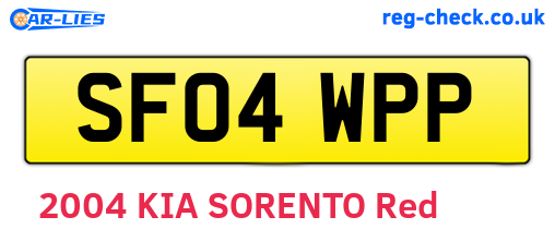 SF04WPP are the vehicle registration plates.