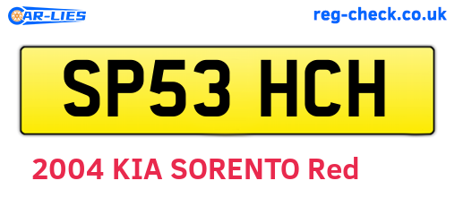 SP53HCH are the vehicle registration plates.