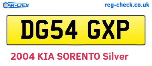 DG54GXP are the vehicle registration plates.