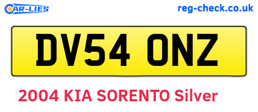 DV54ONZ are the vehicle registration plates.
