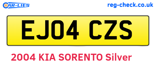 EJ04CZS are the vehicle registration plates.