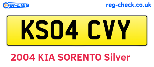 KS04CVY are the vehicle registration plates.