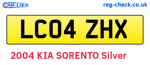 LC04ZHX are the vehicle registration plates.