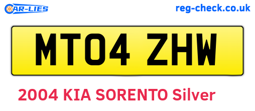 MT04ZHW are the vehicle registration plates.