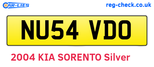 NU54VDO are the vehicle registration plates.