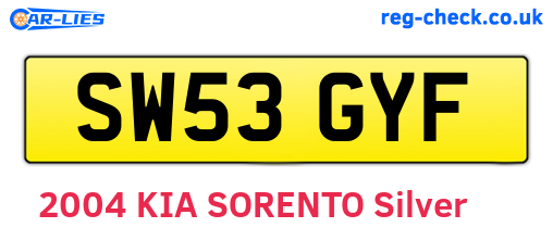 SW53GYF are the vehicle registration plates.