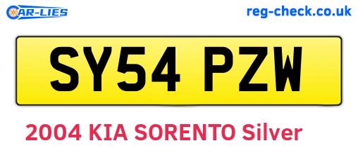 SY54PZW are the vehicle registration plates.
