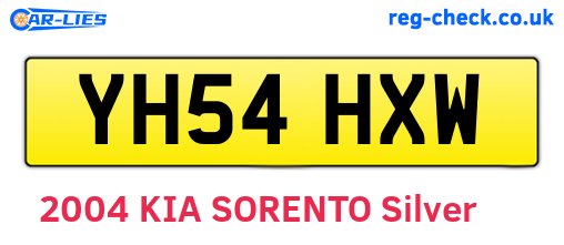 YH54HXW are the vehicle registration plates.