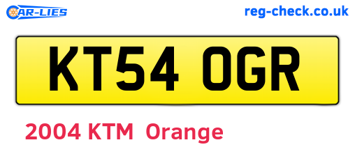 KT54OGR are the vehicle registration plates.