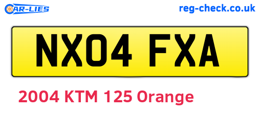 NX04FXA are the vehicle registration plates.