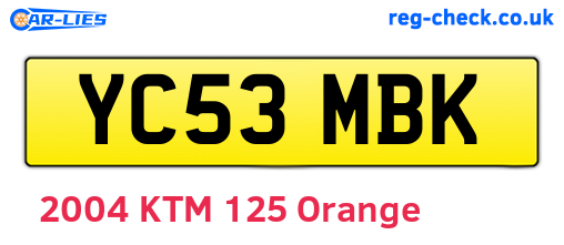 YC53MBK are the vehicle registration plates.