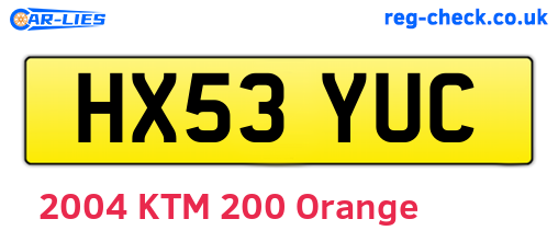 HX53YUC are the vehicle registration plates.