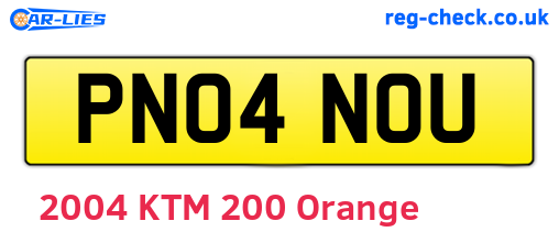 PN04NOU are the vehicle registration plates.