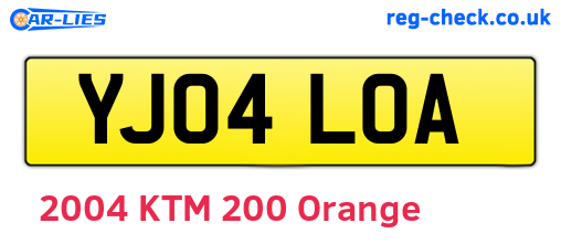 YJ04LOA are the vehicle registration plates.