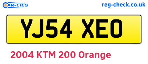 YJ54XEO are the vehicle registration plates.
