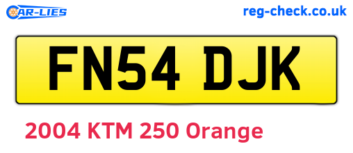 FN54DJK are the vehicle registration plates.