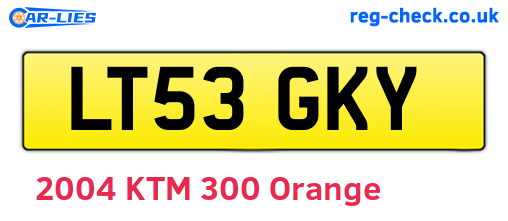 LT53GKY are the vehicle registration plates.