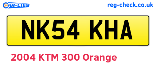 NK54KHA are the vehicle registration plates.