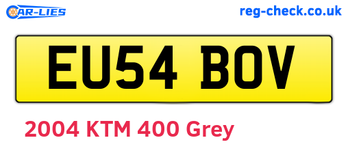EU54BOV are the vehicle registration plates.