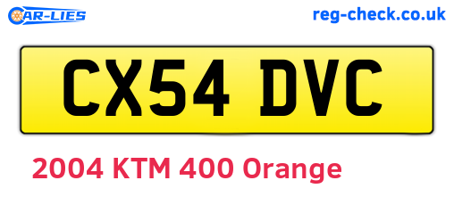 CX54DVC are the vehicle registration plates.
