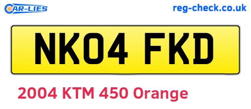 NK04FKD are the vehicle registration plates.
