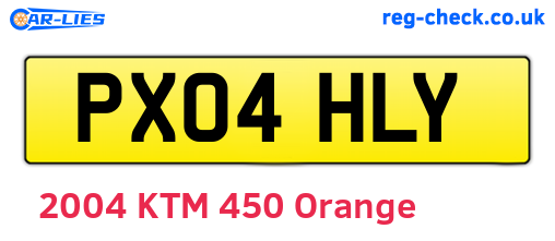 PX04HLY are the vehicle registration plates.