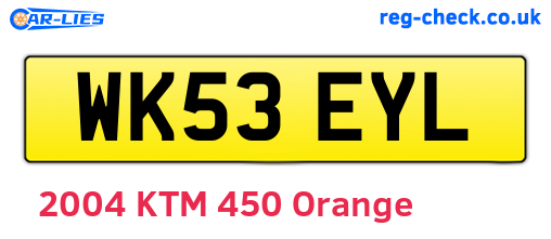 WK53EYL are the vehicle registration plates.