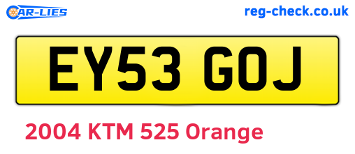 EY53GOJ are the vehicle registration plates.