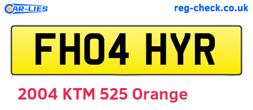 FH04HYR are the vehicle registration plates.