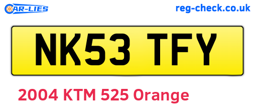 NK53TFY are the vehicle registration plates.