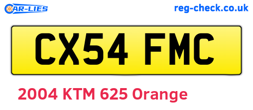 CX54FMC are the vehicle registration plates.