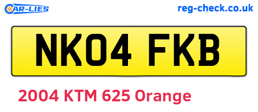 NK04FKB are the vehicle registration plates.