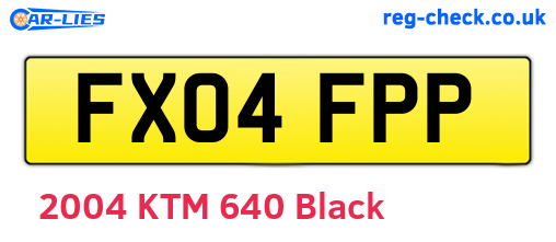 FX04FPP are the vehicle registration plates.