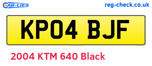 KP04BJF are the vehicle registration plates.