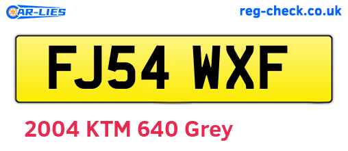 FJ54WXF are the vehicle registration plates.