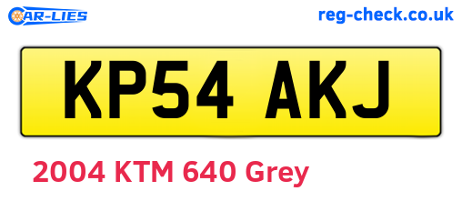 KP54AKJ are the vehicle registration plates.