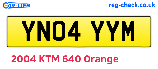 YN04YYM are the vehicle registration plates.