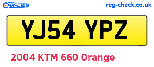 YJ54YPZ are the vehicle registration plates.