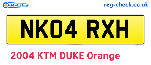 NK04RXH are the vehicle registration plates.