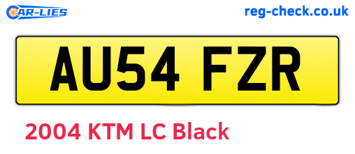 AU54FZR are the vehicle registration plates.